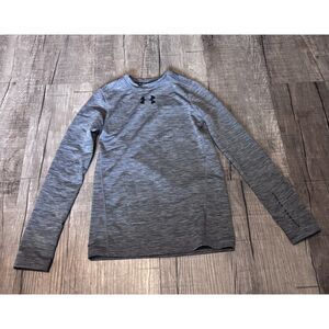 Under Armour Youth Medium Long Sleeve Fitted Shirt Gray Performance Tee